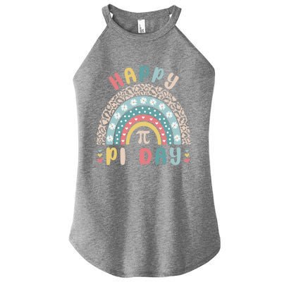 Happy Pi Day Cute Rainbow Mathematic Nerd Funny Math Teacher Gift Women's Perfect Tri Rocker Tank