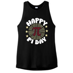 Happy Pi Day Mathematic Math Teacher Gift Leopard Rainbow Ladies PosiCharge Tri-Blend Wicking Tank