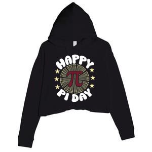 Happy Pi Day Mathematic Math Teacher Gift Leopard Rainbow Crop Fleece Hoodie