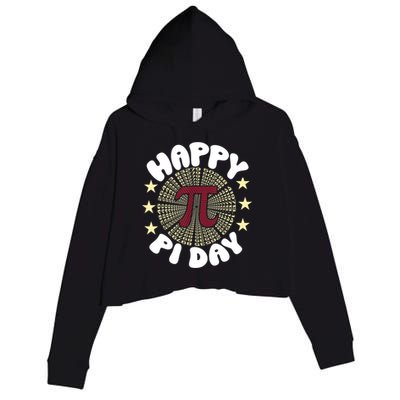 Happy Pi Day Mathematic Math Teacher Gift Leopard Rainbow Crop Fleece Hoodie