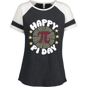 Happy Pi Day Mathematic Math Teacher Gift Leopard Rainbow Enza Ladies Jersey Colorblock Tee