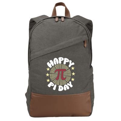 Happy Pi Day Mathematic Math Teacher Gift Leopard Rainbow Cotton Canvas Backpack