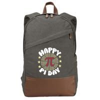 Happy Pi Day Mathematic Math Teacher Gift Leopard Rainbow Cotton Canvas Backpack