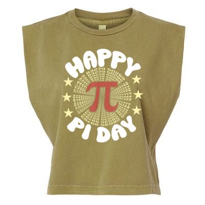 Happy Pi Day Mathematic Math Teacher Gift Leopard Rainbow Garment-Dyed Women's Muscle Tee