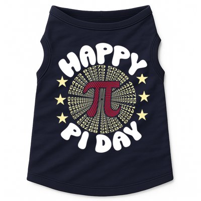 Happy Pi Day Mathematic Math Teacher Gift Leopard Rainbow Doggie Tank