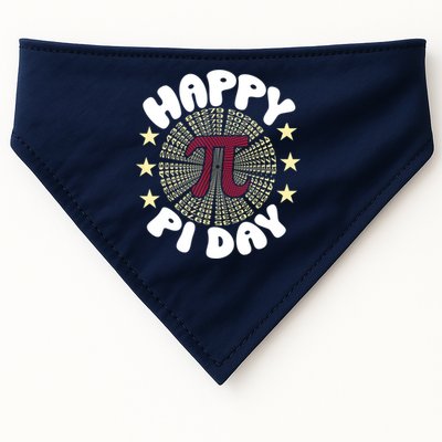 Happy Pi Day Mathematic Math Teacher Gift Leopard Rainbow USA-Made Doggie Bandana