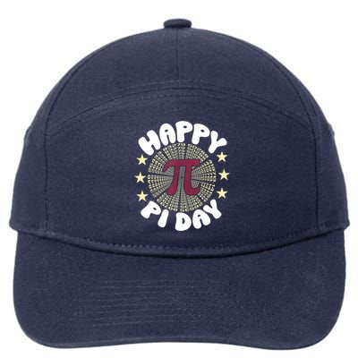 Happy Pi Day Mathematic Math Teacher Gift Leopard Rainbow 7-Panel Snapback Hat