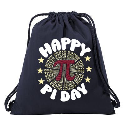 Happy Pi Day Mathematic Math Teacher Gift Leopard Rainbow Drawstring Bag