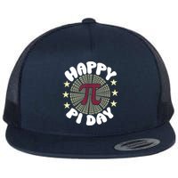 Happy Pi Day Mathematic Math Teacher Gift Leopard Rainbow Flat Bill Trucker Hat