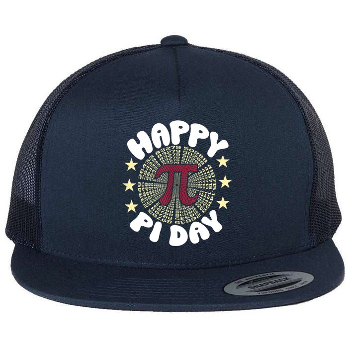 Happy Pi Day Mathematic Math Teacher Gift Leopard Rainbow Flat Bill Trucker Hat