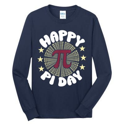 Happy Pi Day Mathematic Math Teacher Gift Leopard Rainbow Tall Long Sleeve T-Shirt