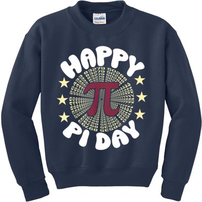 Happy Pi Day Mathematic Math Teacher Gift Leopard Rainbow Kids Sweatshirt