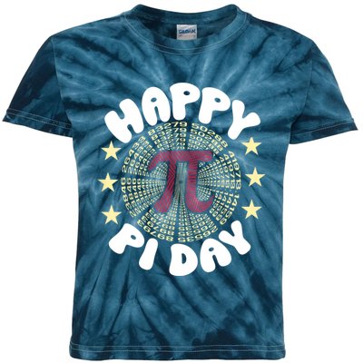 Happy Pi Day Mathematic Math Teacher Gift Leopard Rainbow Kids Tie-Dye T-Shirt