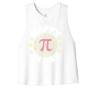 Happy Pi Day Mathematic Math Teacher Gift Leopard Rainbow Women's Racerback Cropped Tank