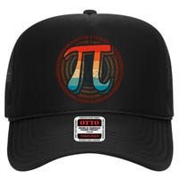 Happy Pi Day 3.14 Funny Pi Spiral Math Lovers Teachers High Crown Mesh Back Trucker Hat