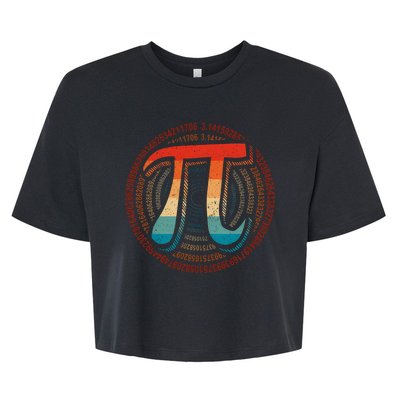 Happy Pi Day 3.14 Funny Pi Spiral Math Lovers Teachers Bella+Canvas Jersey Crop Tee