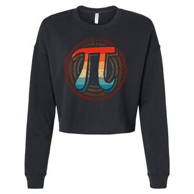 Happy Pi Day 3.14 Funny Pi Spiral Math Lovers Teachers Cropped Pullover Crew