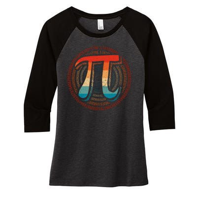 Happy Pi Day 3.14 Funny Pi Spiral Math Lovers Teachers Women's Tri-Blend 3/4-Sleeve Raglan Shirt