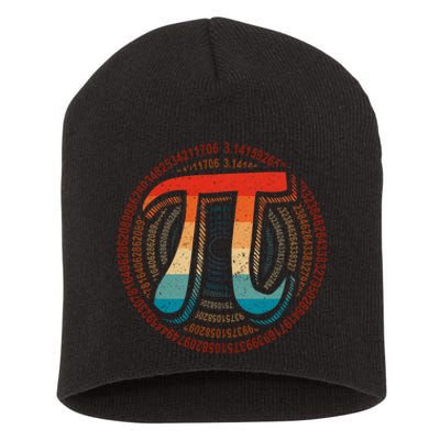 Happy Pi Day 3.14 Funny Pi Spiral Math Lovers Teachers Short Acrylic Beanie