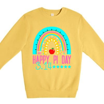 Happy Pi Day Mathematics Math Teacher Rainbow Premium Crewneck Sweatshirt