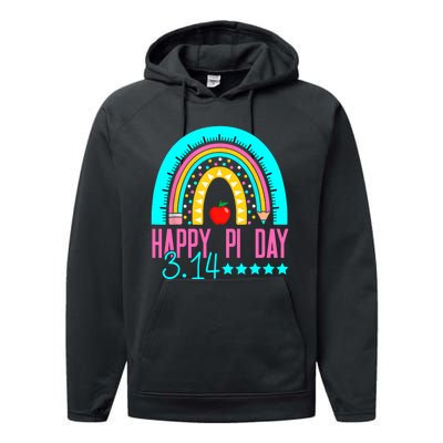 Happy Pi Day Mathematics Math Teacher Rainbow Performance Fleece Hoodie