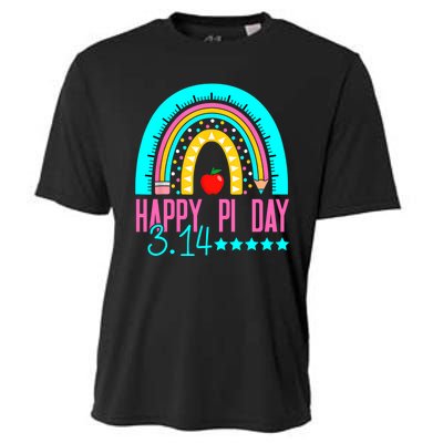 Happy Pi Day Mathematics Math Teacher Rainbow Cooling Performance Crew T-Shirt