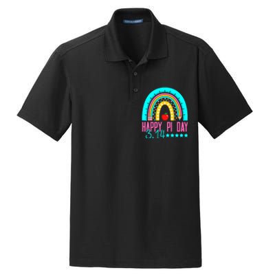 Happy Pi Day Mathematics Math Teacher Rainbow Dry Zone Grid Polo