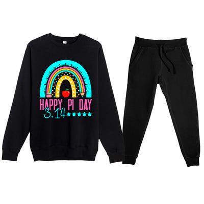 Happy Pi Day Mathematics Math Teacher Rainbow Premium Crewneck Sweatsuit Set