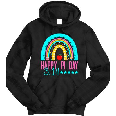 Happy Pi Day Mathematics Math Teacher Rainbow Tie Dye Hoodie