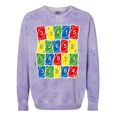 Happy PI Day, 314, 3.14 Retro Math Card Game Gifts Colorblast Crewneck Sweatshirt