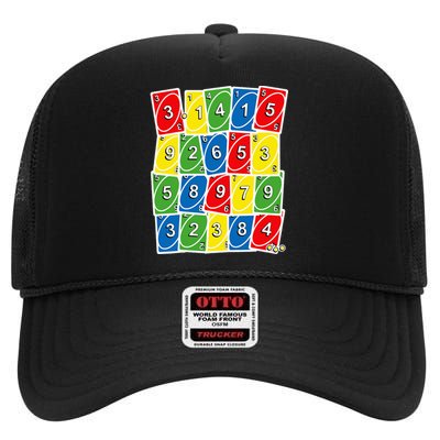 Happy PI Day, 314, 3.14 Retro Math Card Game Gifts High Crown Mesh Back Trucker Hat