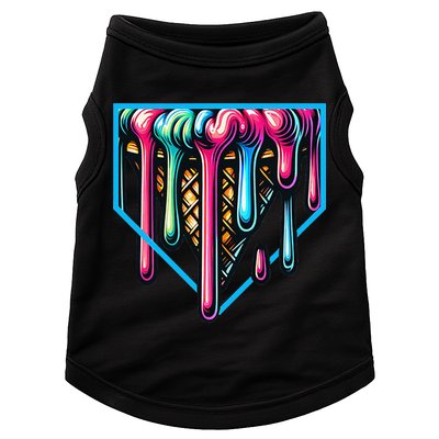 Home Plate Drip Ice Cream Softball & Baseball Doggie Tank