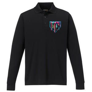 Home Plate Drip Ice Cream Softball & Baseball Performance Long Sleeve Polo