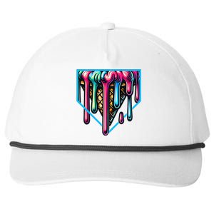 Home Plate Drip Ice Cream Softball & Baseball Snapback Five-Panel Rope Hat