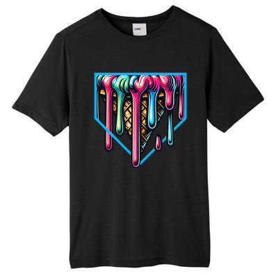 Home Plate Drip Ice Cream Softball & Baseball Tall Fusion ChromaSoft Performance T-Shirt