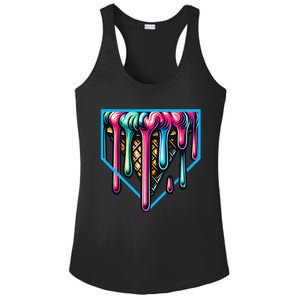 Home Plate Drip Ice Cream Softball & Baseball Ladies PosiCharge Competitor Racerback Tank