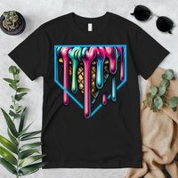 Home Plate Drip Ice Cream Softball & Baseball Premium T-Shirt