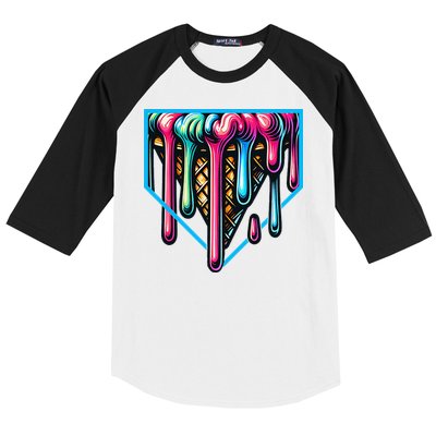 Home Plate Drip Ice Cream Softball & Baseball Baseball Sleeve Shirt