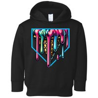 Home Plate Drip Ice Cream Softball & Baseball Toddler Hoodie