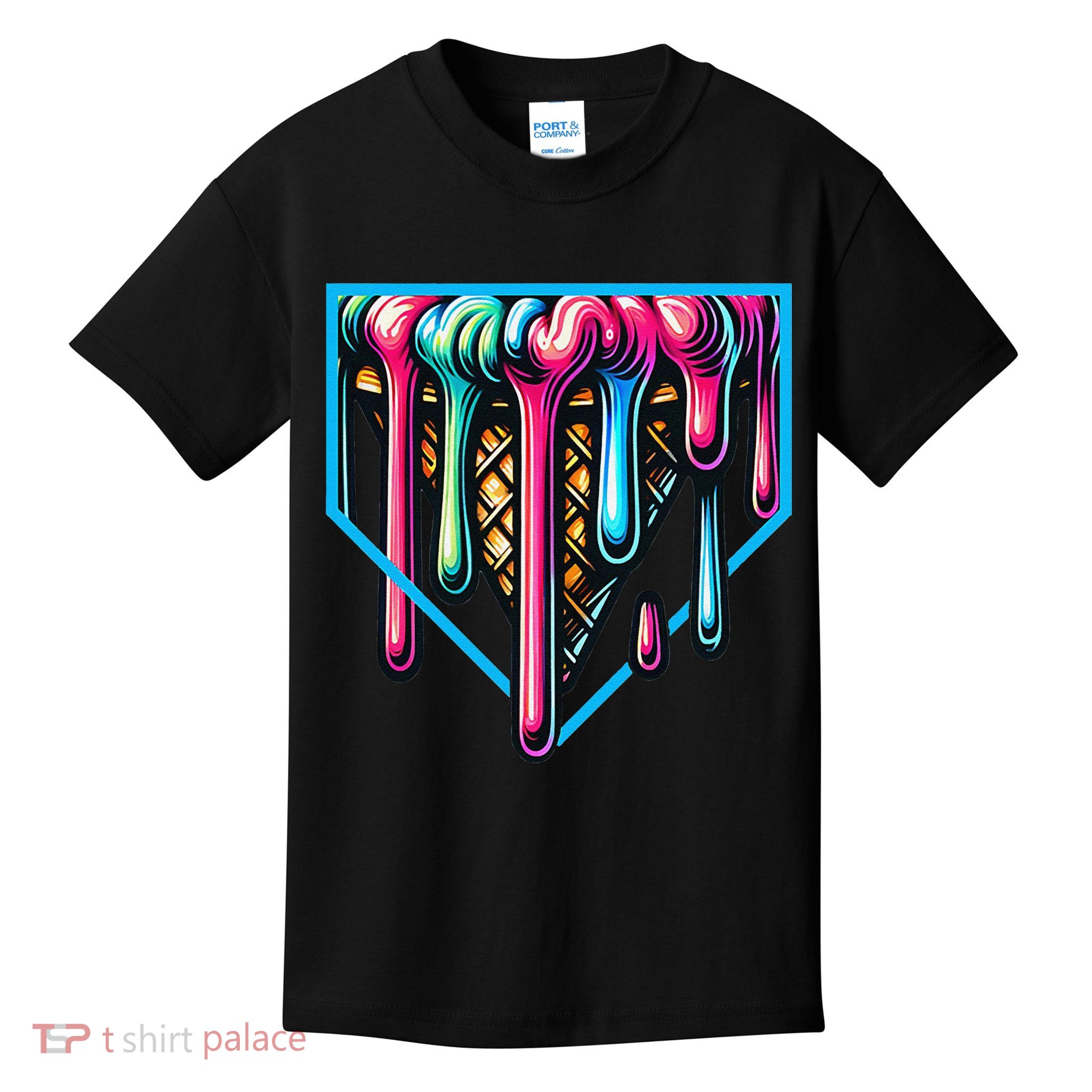 Home Plate Drip Ice Cream Softball & Baseball Kids T-Shirt
