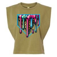 Home Plate Drip Ice Cream Softball & Baseball Garment-Dyed Women's Muscle Tee