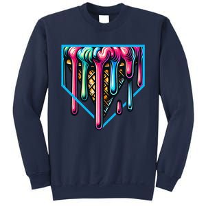 Home Plate Drip Ice Cream Softball & Baseball Sweatshirt