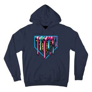 Home Plate Drip Ice Cream Softball & Baseball Tall Hoodie