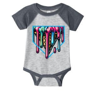 Home Plate Drip Ice Cream Softball & Baseball Infant Baby Jersey Bodysuit