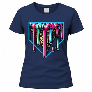 Home Plate Drip Ice Cream Softball & Baseball Women's T-Shirt