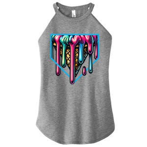 Home Plate Drip Ice Cream Softball & Baseball Women's Perfect Tri Rocker Tank