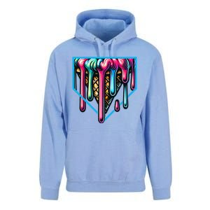 Home Plate Drip Ice Cream Softball & Baseball Unisex Surf Hoodie