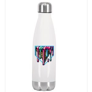 Home Plate Drip Ice Cream Softball & Baseball Stainless Steel Insulated Water Bottle