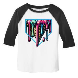 Home Plate Drip Ice Cream Softball & Baseball Toddler Fine Jersey T-Shirt