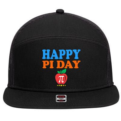 Happy Pi Day Math Teacher Pi Day Cute Gift 7 Panel Mesh Trucker Snapback Hat